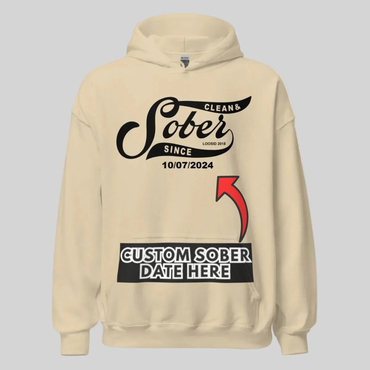 Recovery Hoodie | Sober Since Men's Hoodie with Custom Sobriety Date