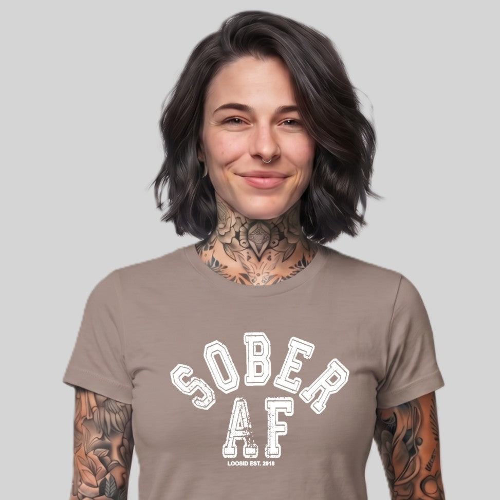 Sober T Shirt | Women's Sober AF Collegiate