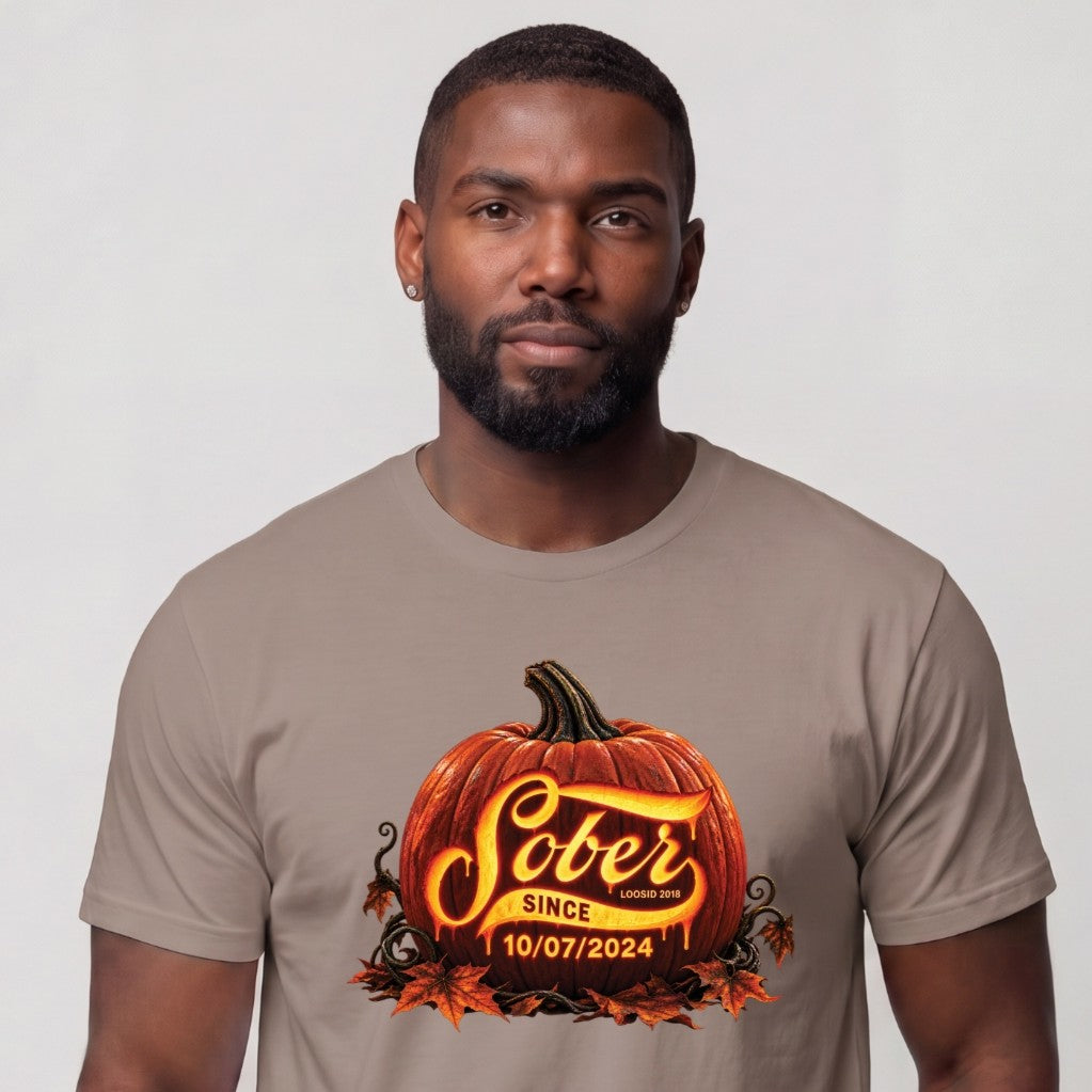 Sober T Shirt | Men's Sober Since Pumpkin