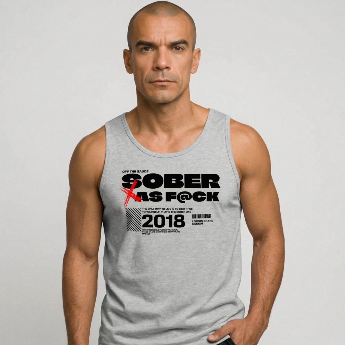 Sober as F*ck Sober Tank Top side view (view 16)