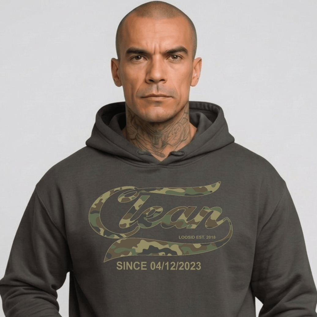 Clean Since Camo Recovery Hoodie lifestyle view (view 15)