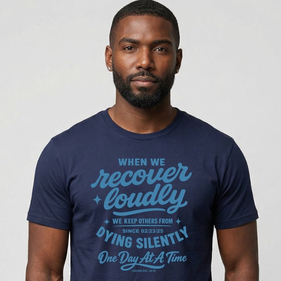 When we recover loudly men Sober T Shirt graphic detail (view 24)