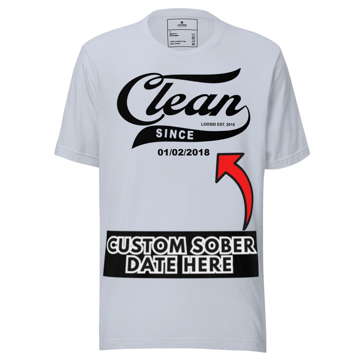 Clean Since Tee with Personalized Sobriety Date | Sober T Shirt