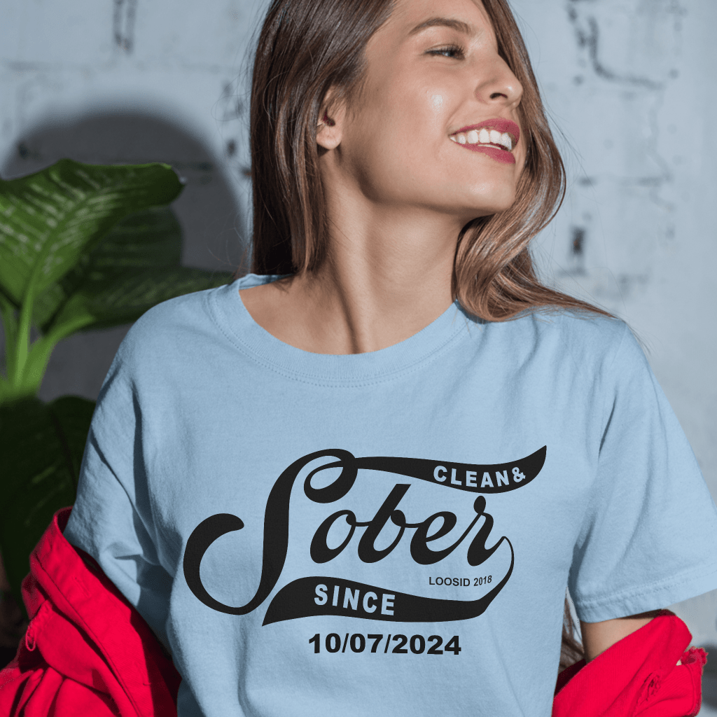 Sober T Shirt | Women’s Sober Since Top with Personalized Date