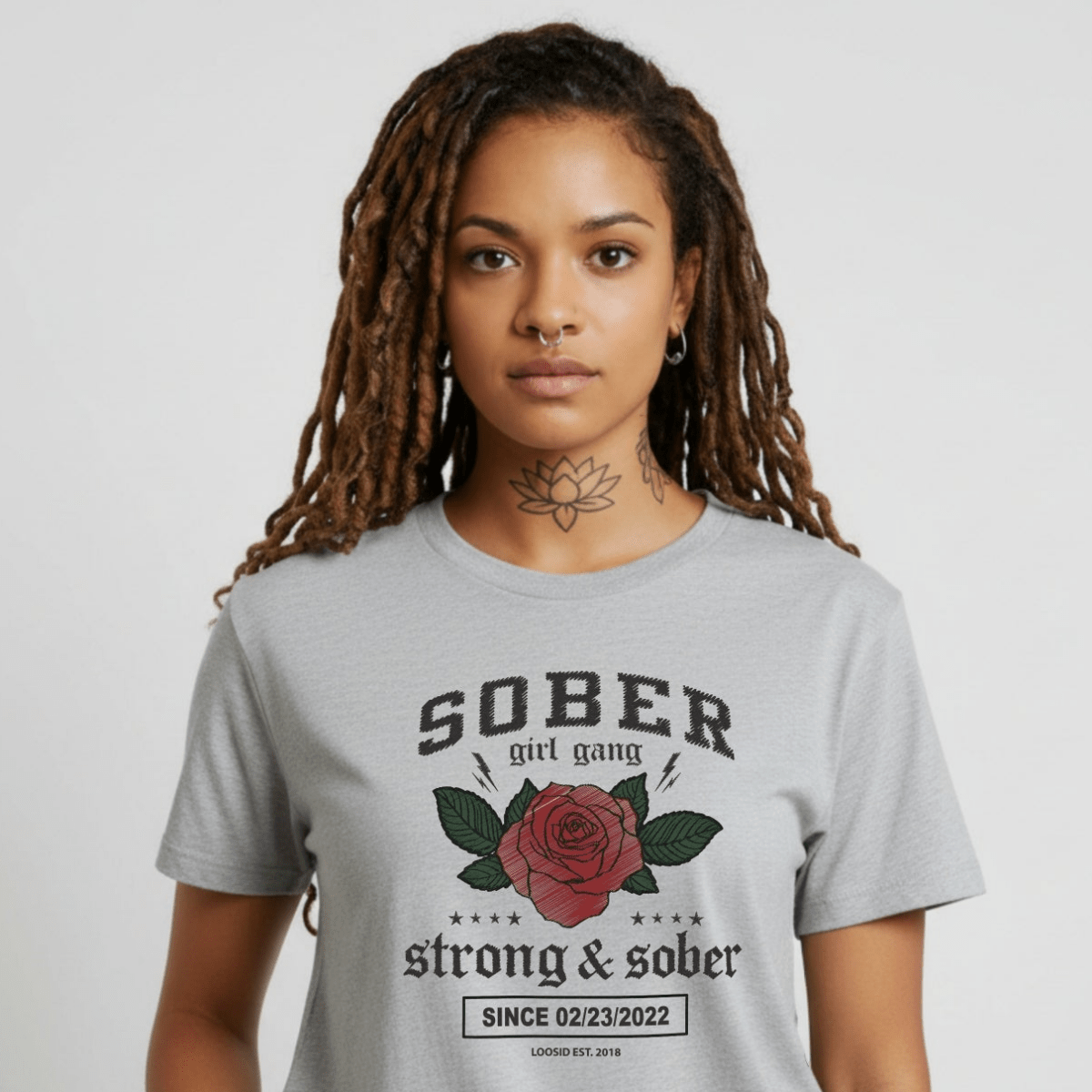 SOBER Girl Gang Strong & Sober Sober T Shirt featuring the design (view 31)