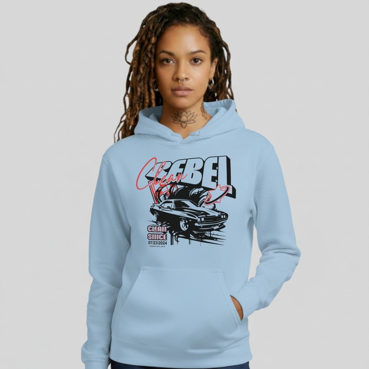 Recovery Hoodie | Women’s Clean Rebel Custom Recovery Date Hoodie