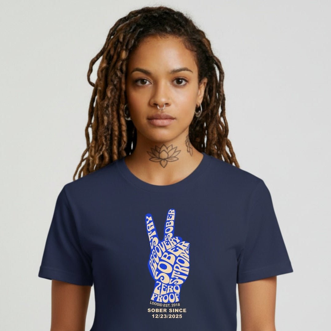 Peace & Sober Sober T Shirt back view (view 7)