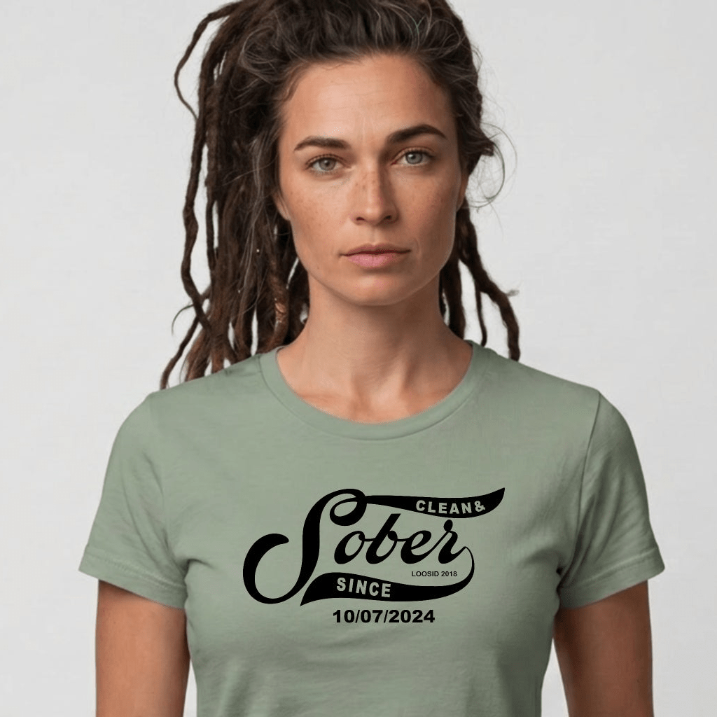 Sober T Shirt | Women's Sober Since Top with Personalized Date