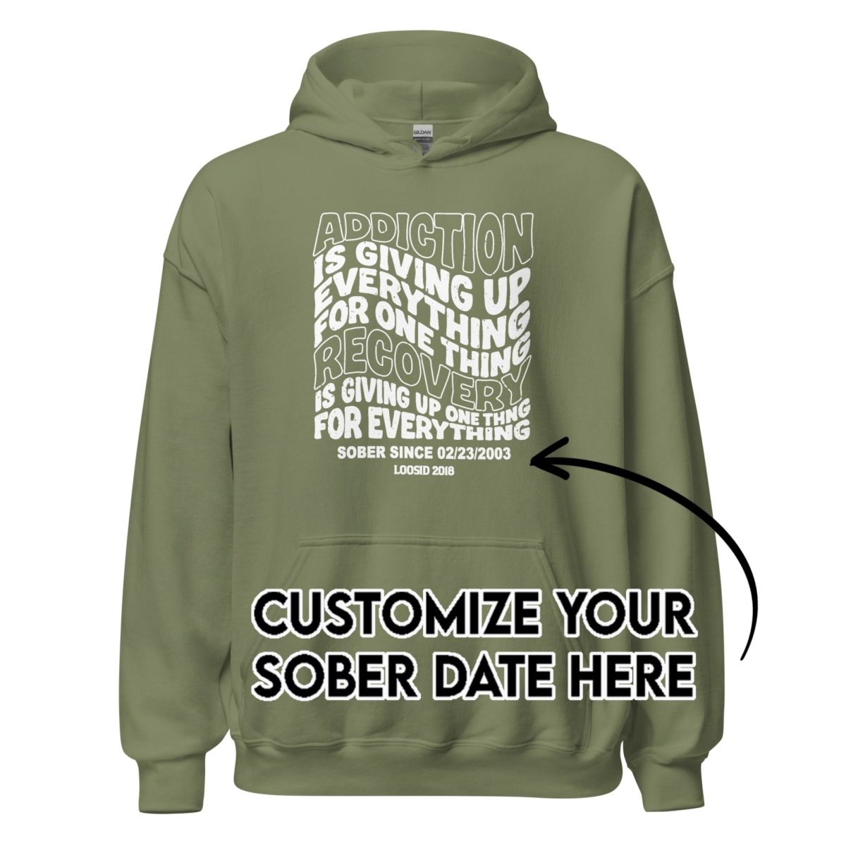 Recovery Hoodie | Men's Addiction is Giving up