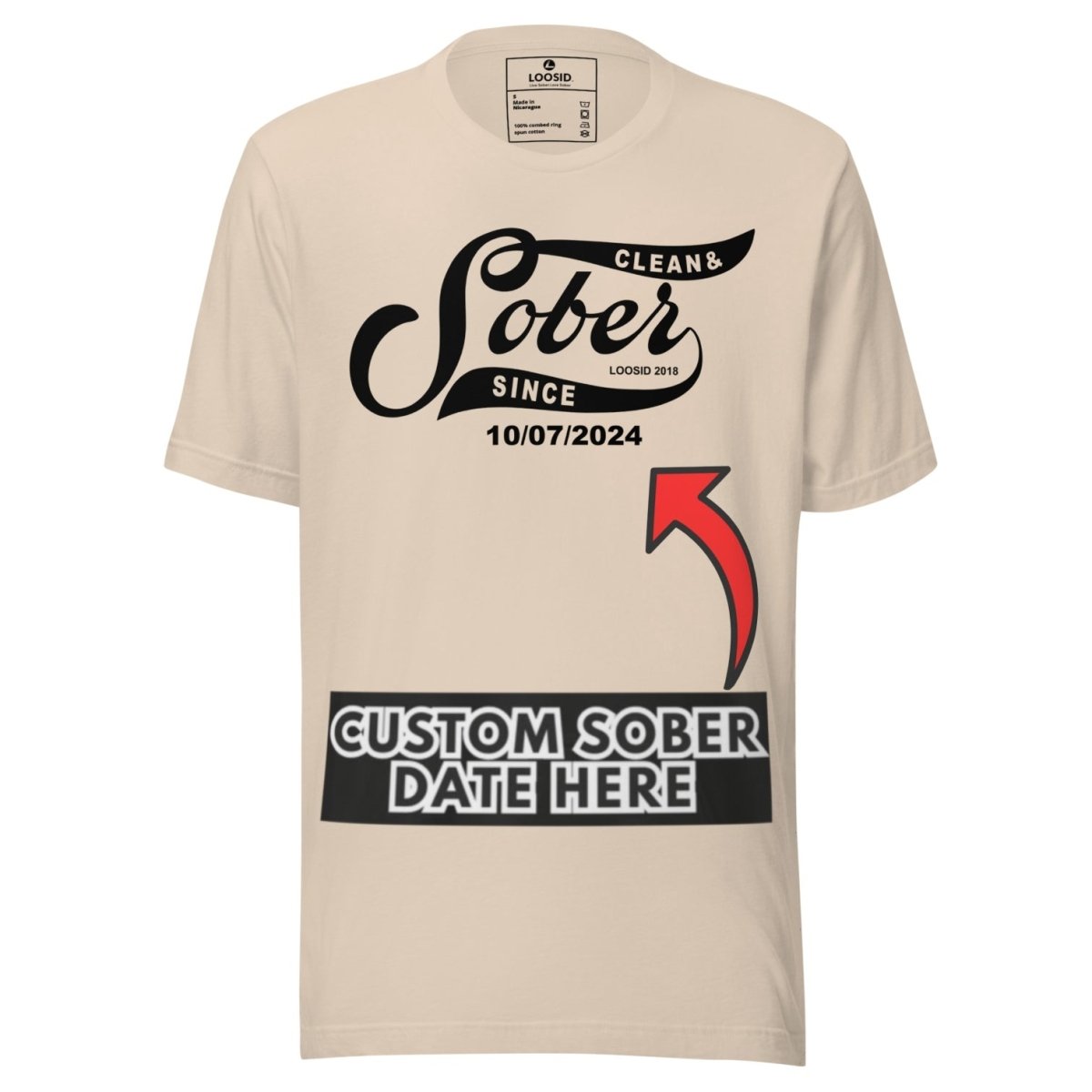 Sober T Shirt | Women’s Sober Since Top with Personalized Date