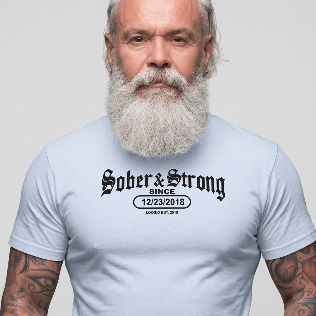 Sober T Shirt | Men's Old School Sober & Strong Tee