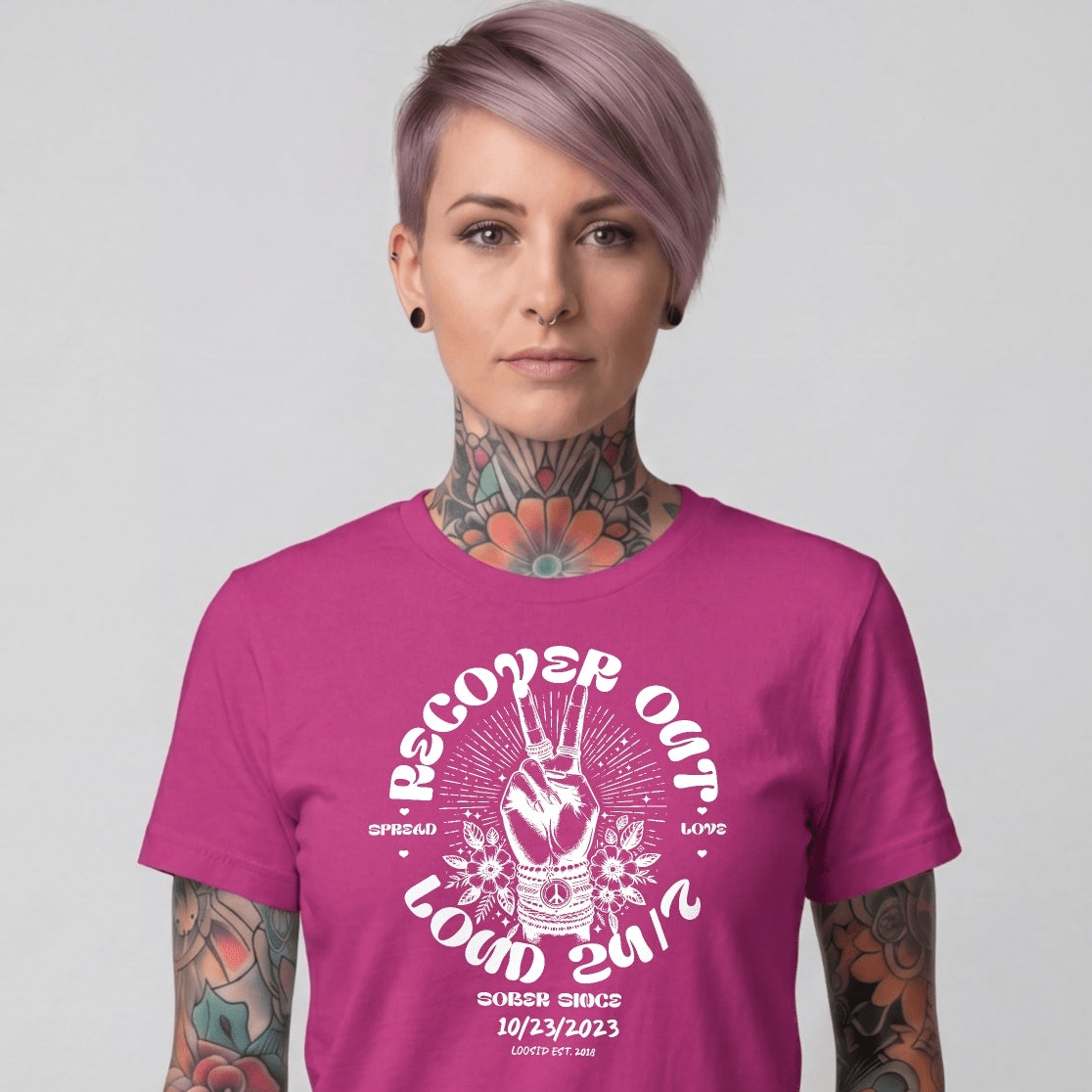 Recover Out Loud Women's Personalized Sober T Shirt