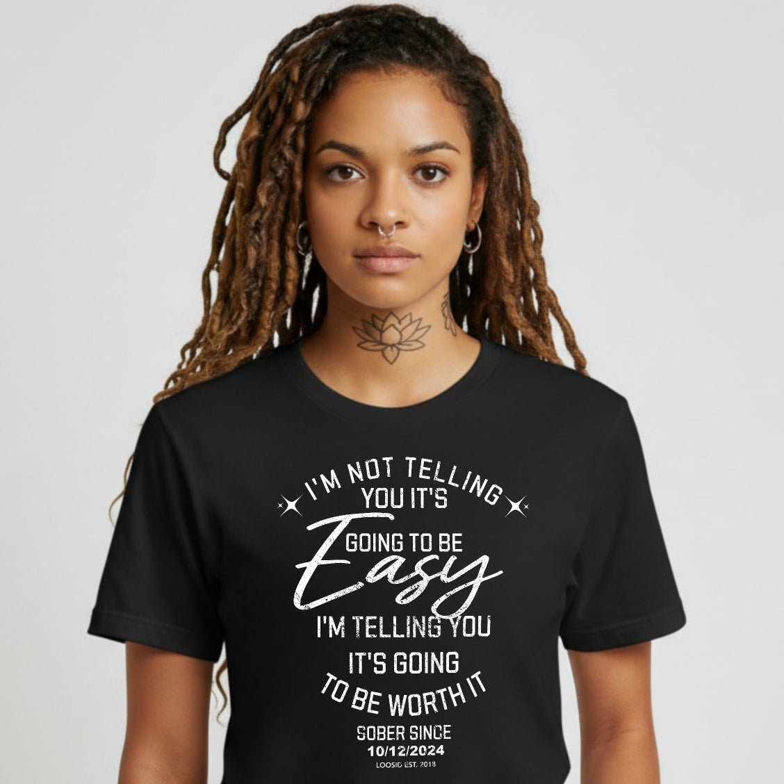 Im Not telling T-shirt with Custom Sobriety Date