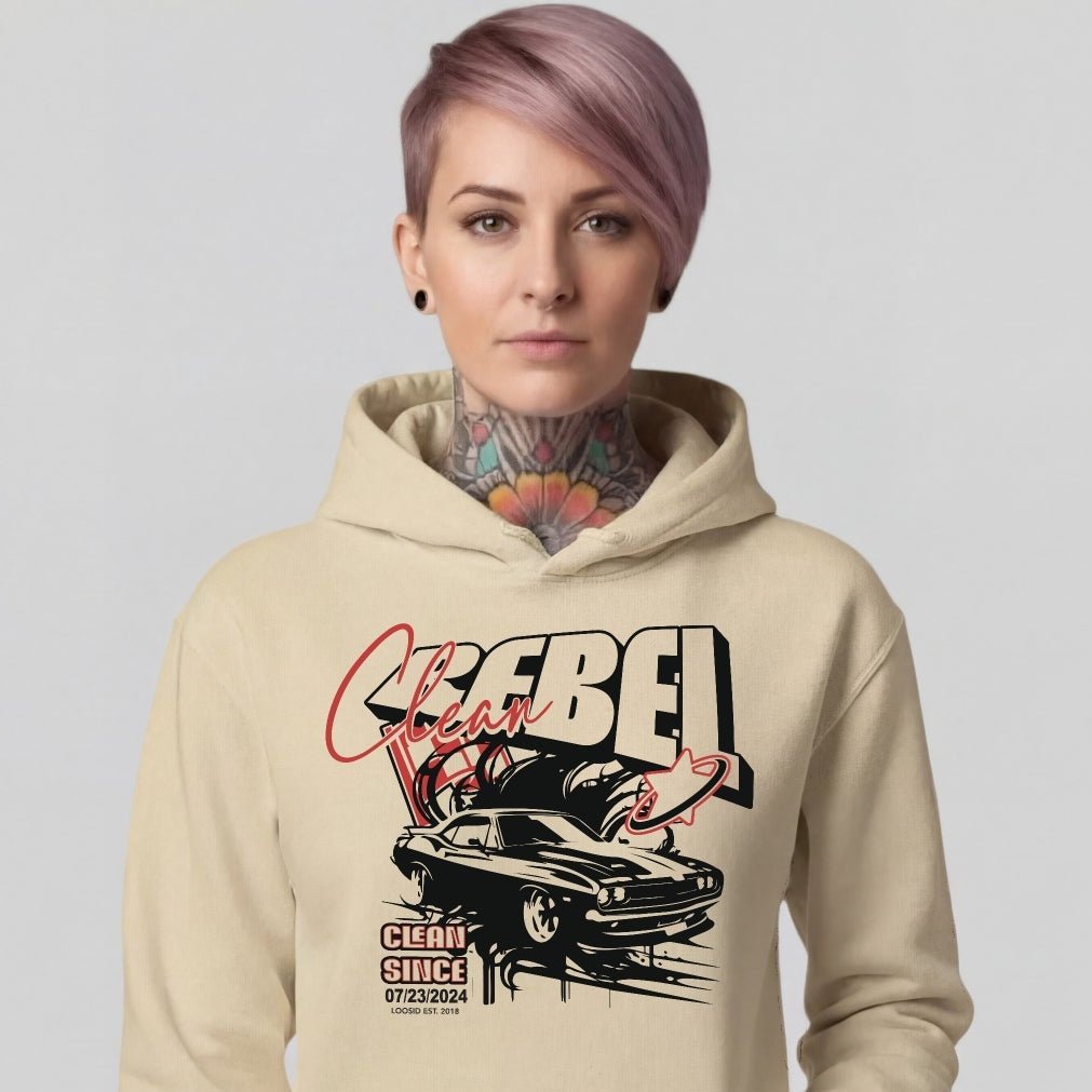 Recovery Hoodie | Women’s Clean Rebel Custom Recovery Date Hoodie