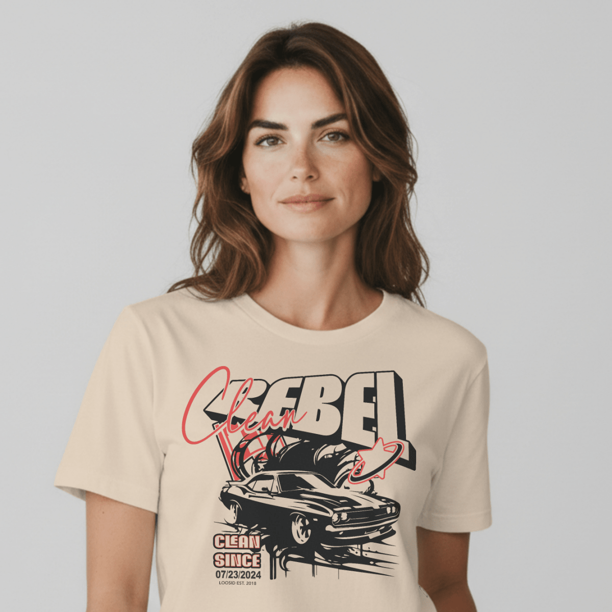 Clean Rebel Sober T Shirt lifestyle view (view 15)