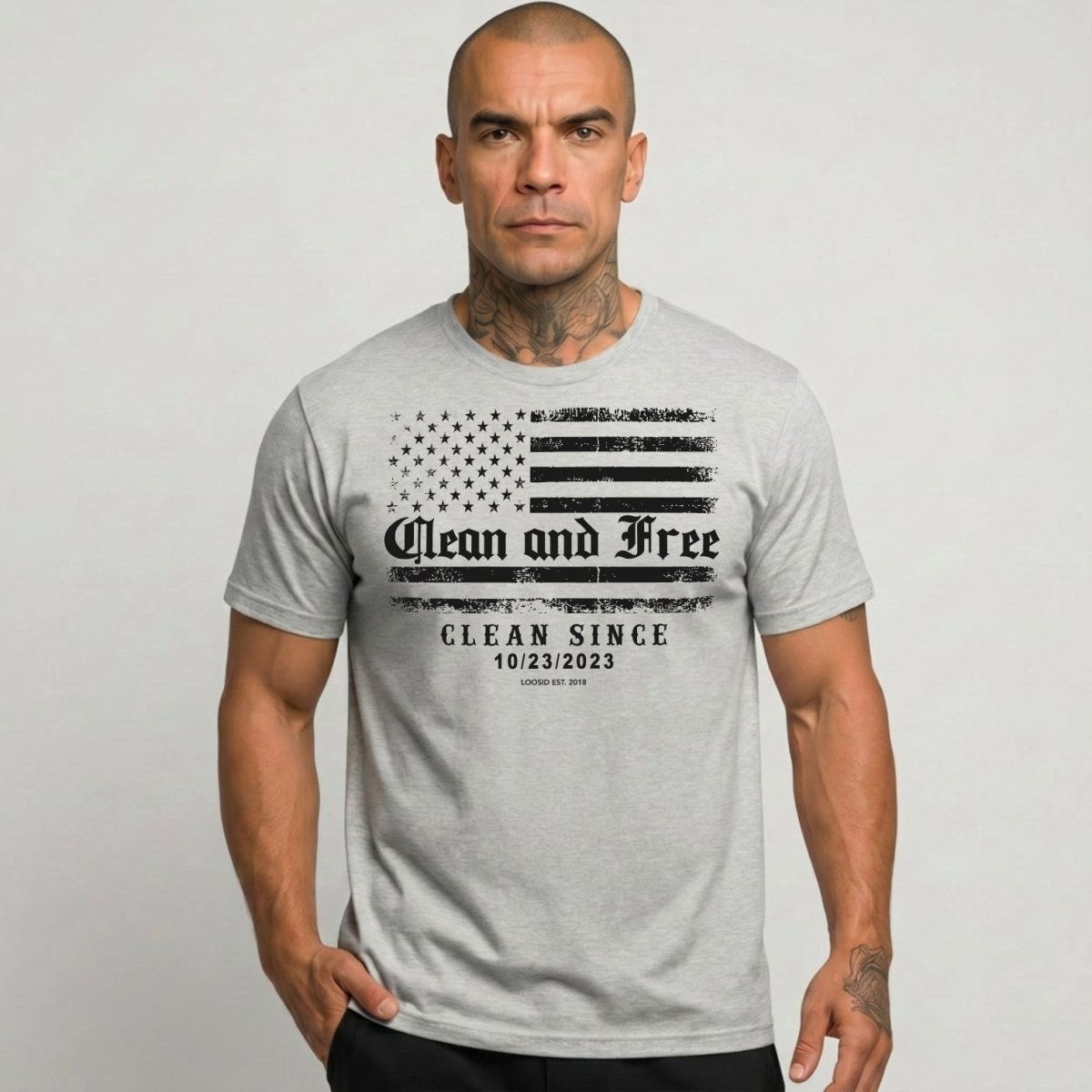 Clean and Free Sober T Shirt side view (view 16)