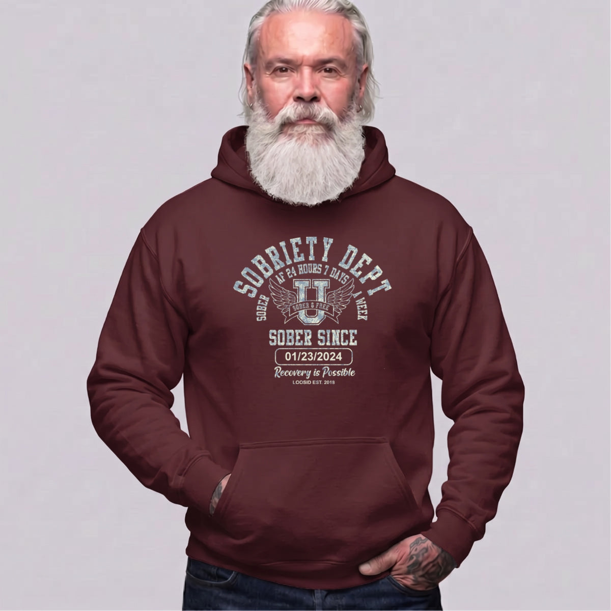 Recovery Hoodie | Men's Sobriety Dept 24/7