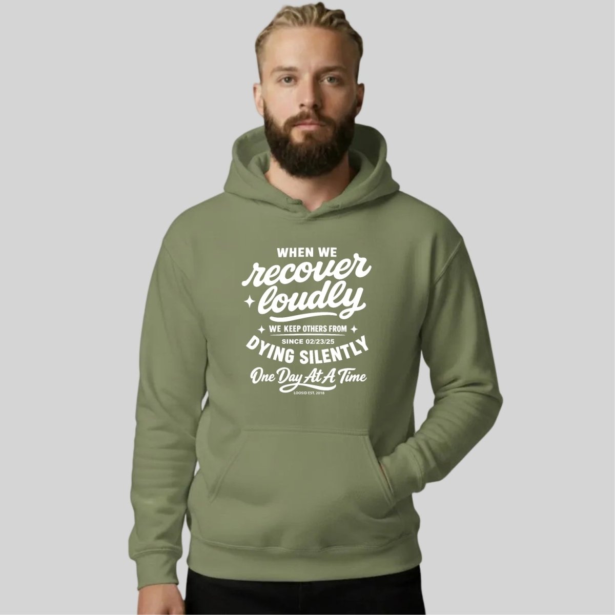 When we recover loudly men's hoodie