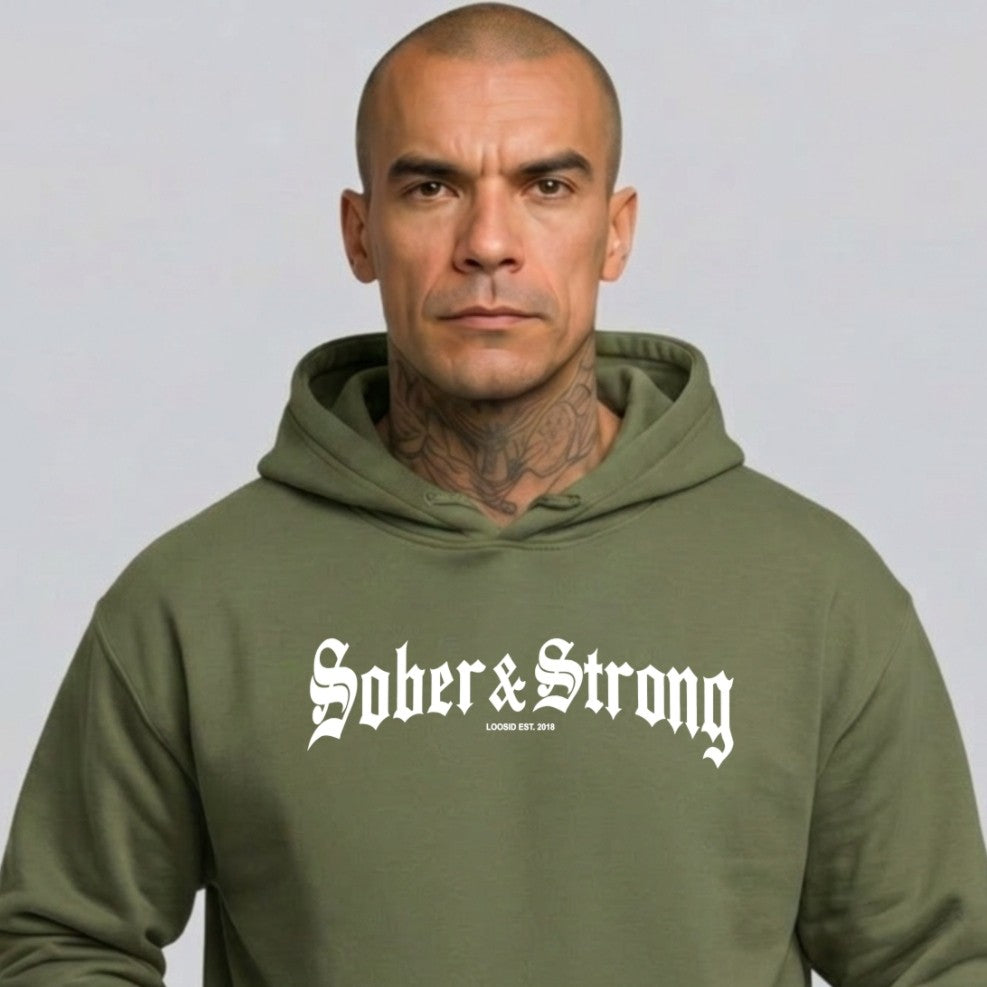 Recovery Hoodie | Men's Old School Sober & Strong
