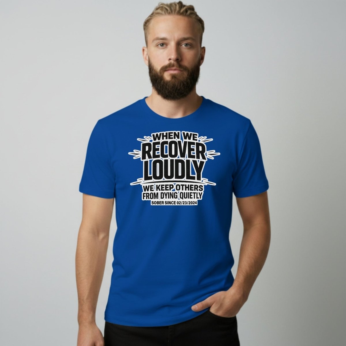 Recover Loudly Sober T Shirt flat lay styled image (view 13)