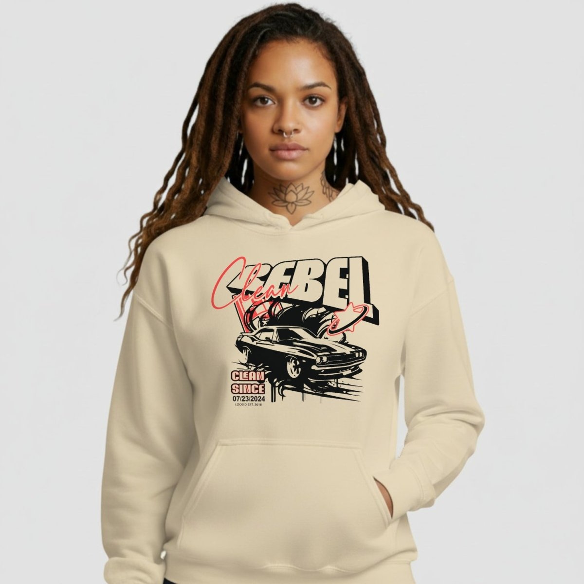 Recovery Hoodie | Women’s Clean Rebel Custom Recovery Date Hoodie