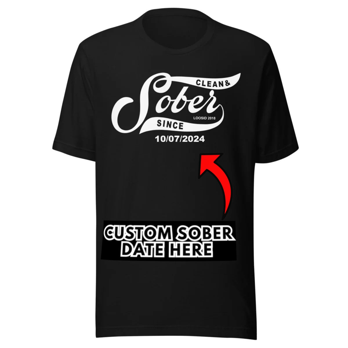 Sober T Shirt | Women’s Sober Since Top with Personalized Date