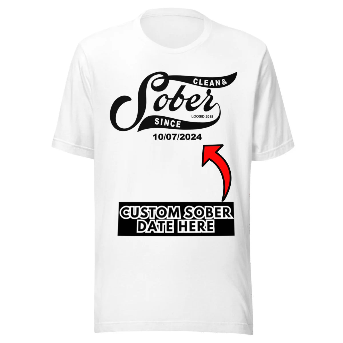 Sober T Shirt | Women’s Sober Since Top with Personalized Date