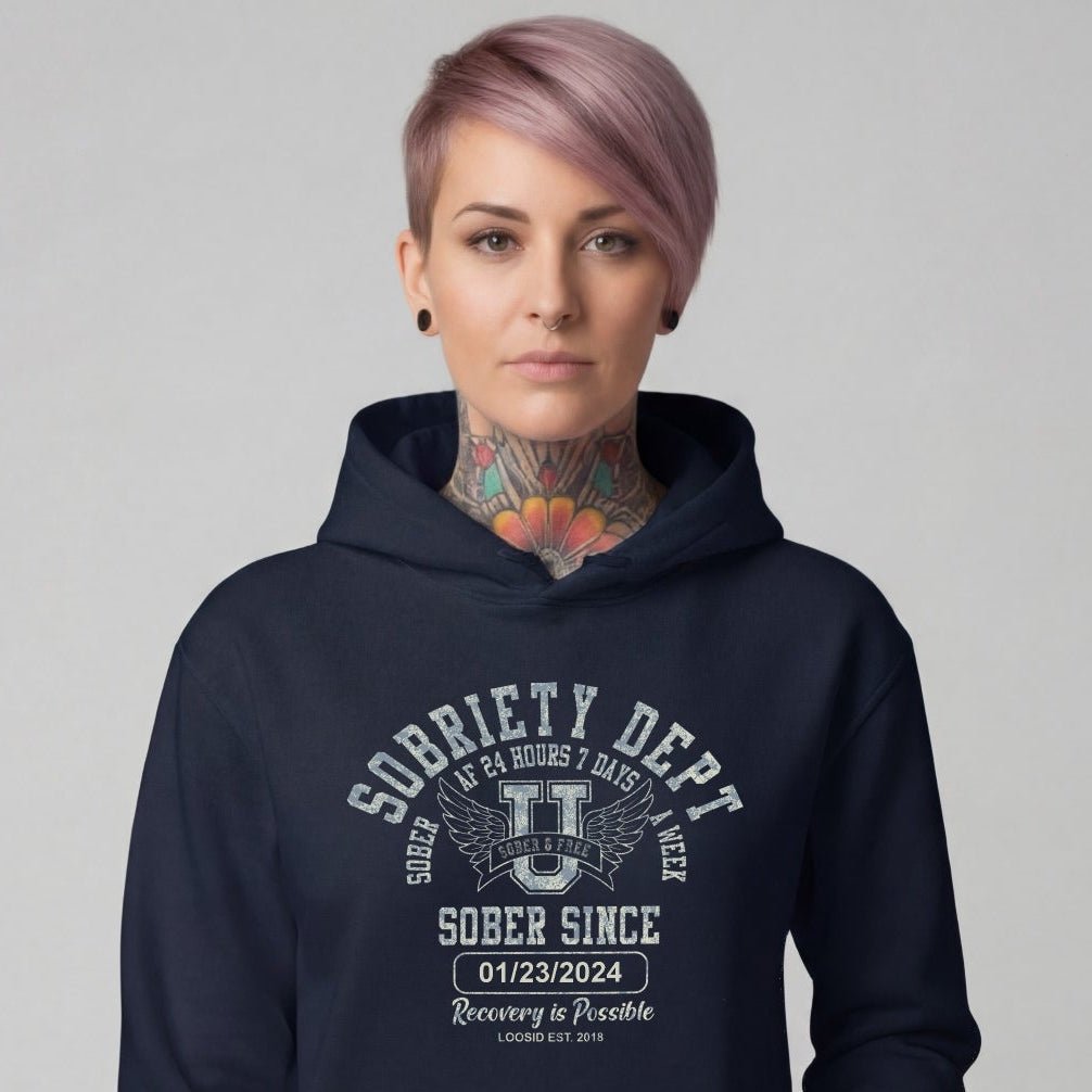 Recovery Hoodie | Sobriety Dept with Custom Sobriety Date