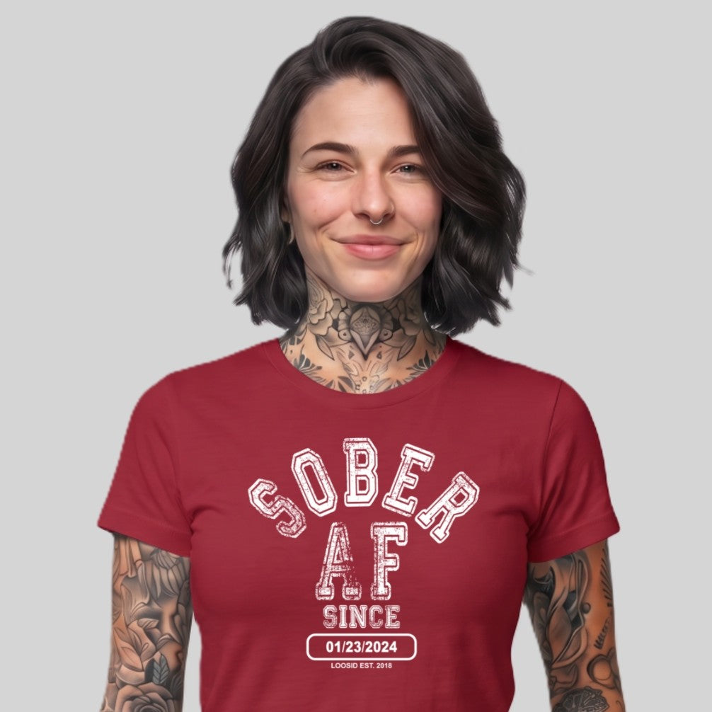 Sober T Shirt | Women's Sober AF Collegiate