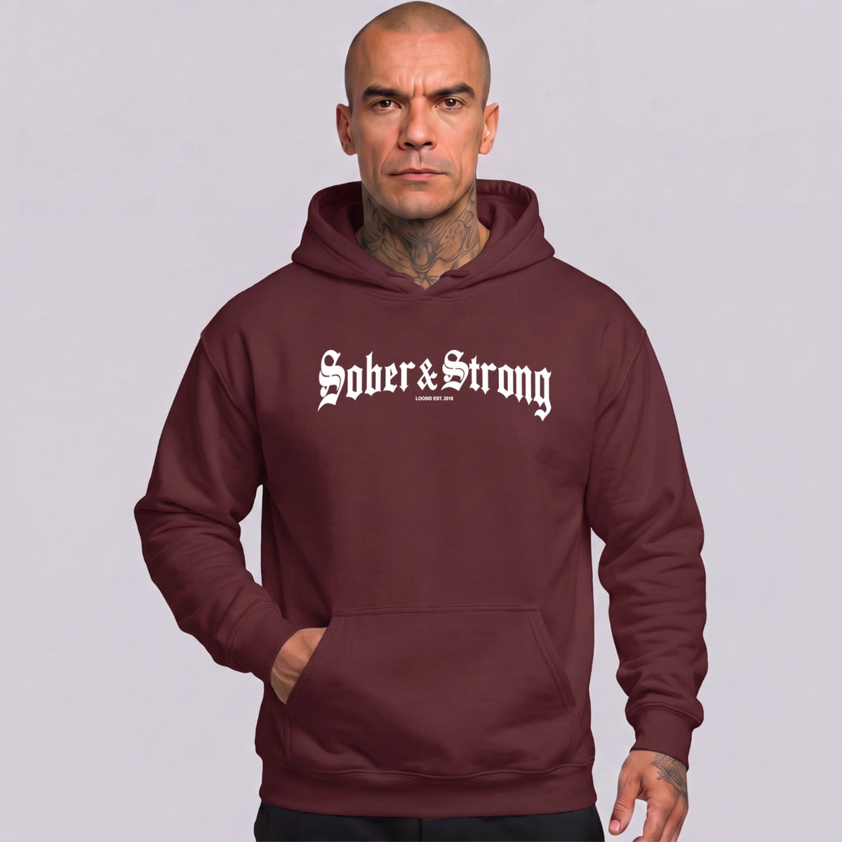 Recovery Hoodie | Men's Old School Sober & Strong