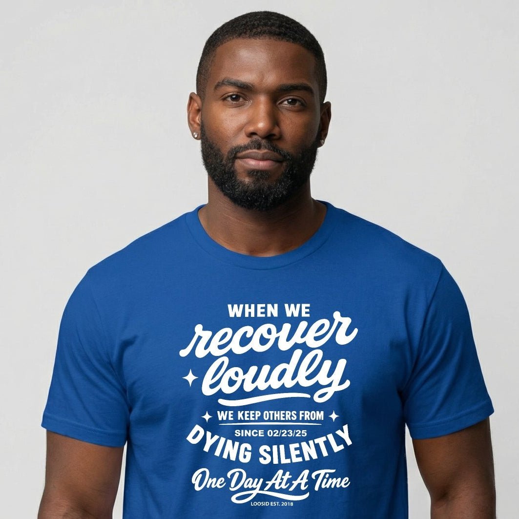 When we recover loudly men Sober T Shirt fit detail (view 9)