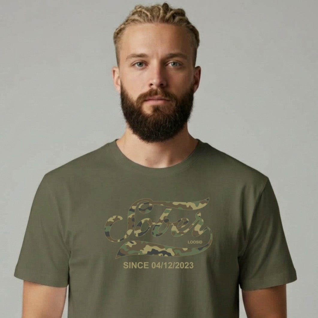 Sober T Shirt | Men's Sober Since Camo