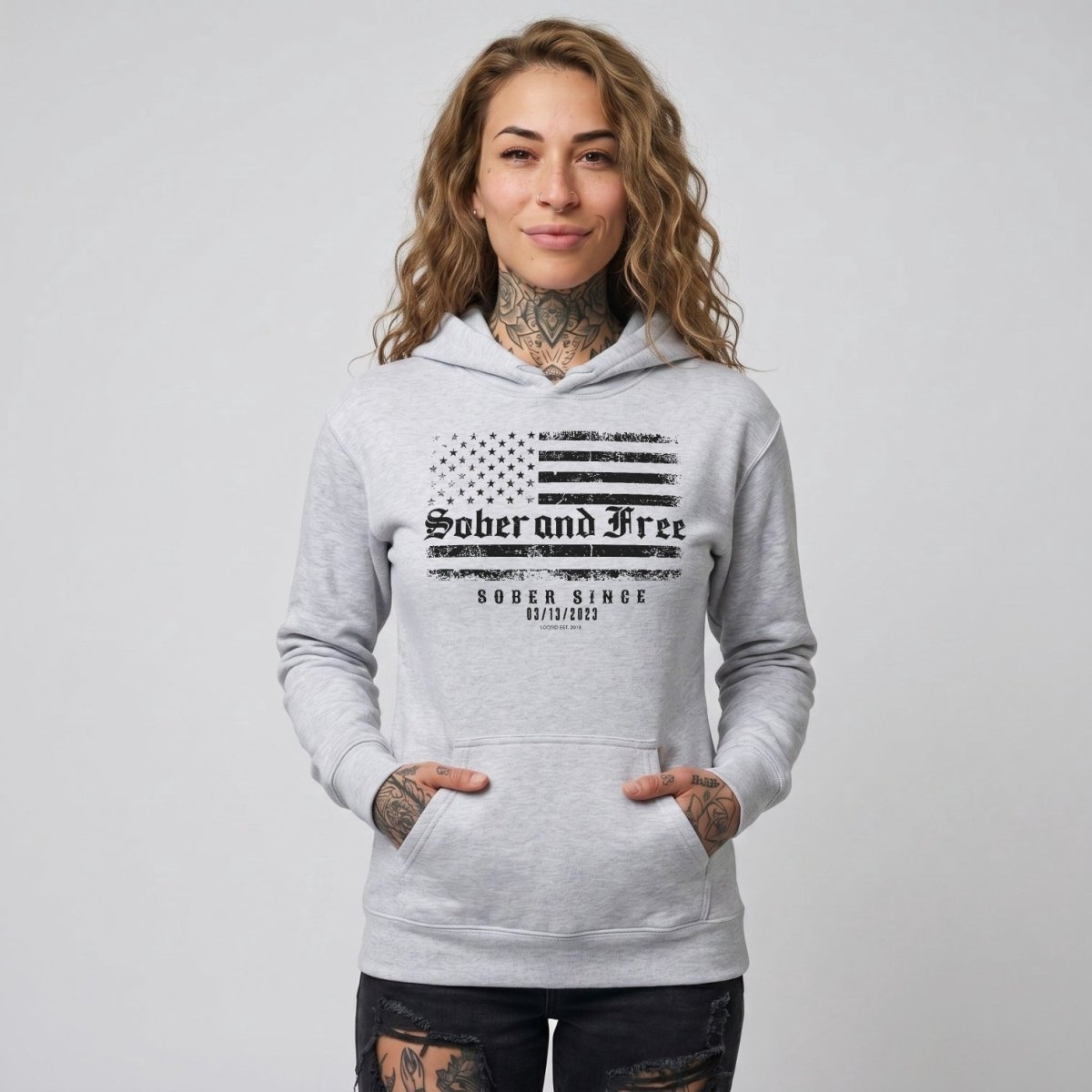 Recovery Hoodie | Sober and Free Custom Sobriety Date
