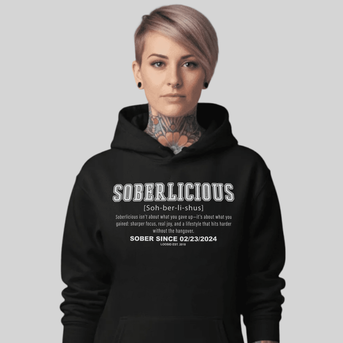 Women's Soberlicious Definition Hoodie w/ Custom Sobriety Date