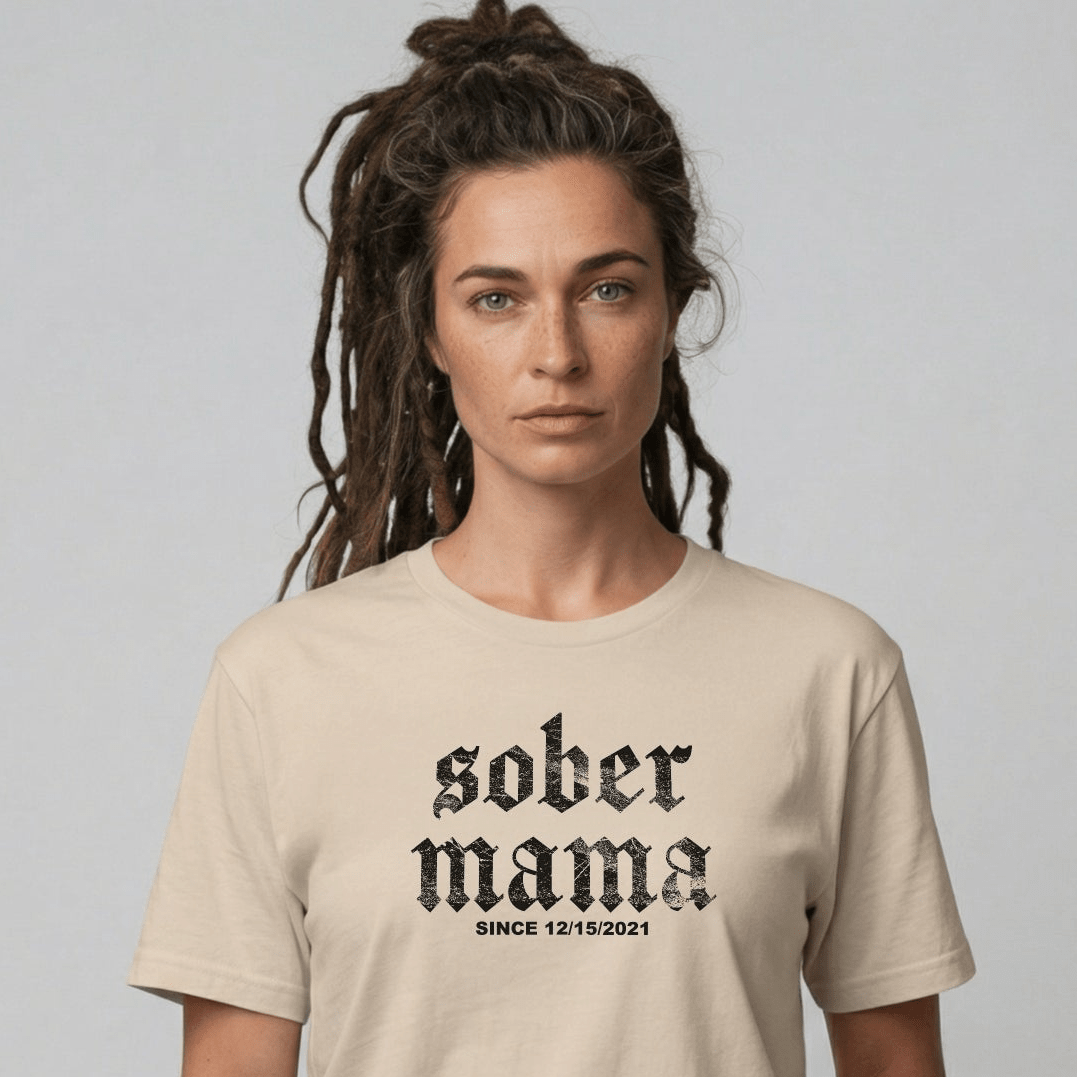 Sober Mama Women's Personalized Sober T Shirt