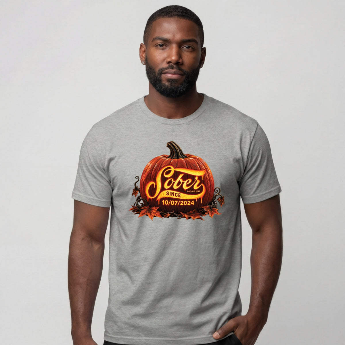 Sober T Shirt | Men's Sober Since Pumpkin