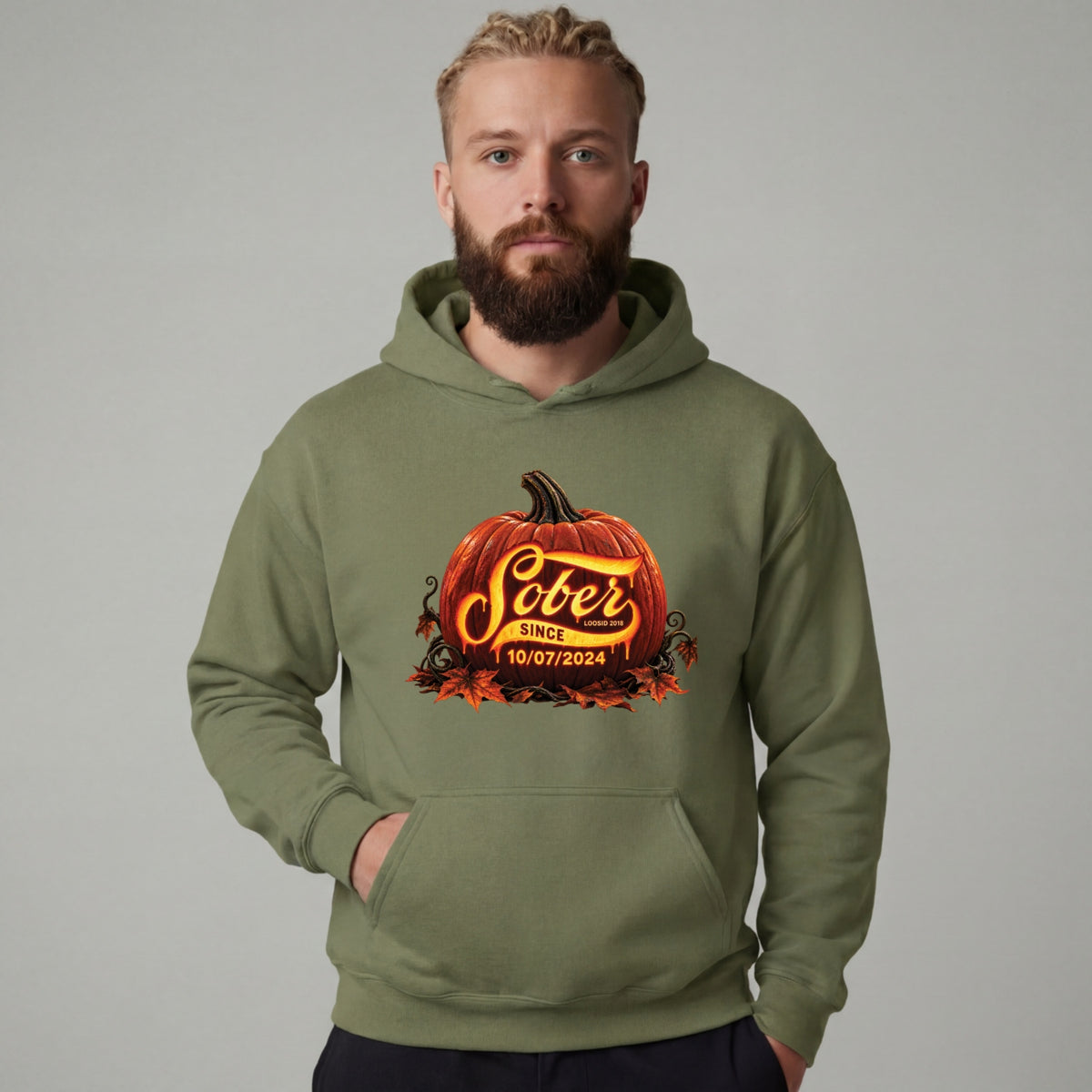 Recovery Hoodie | Men's Sober Since Pumpkin