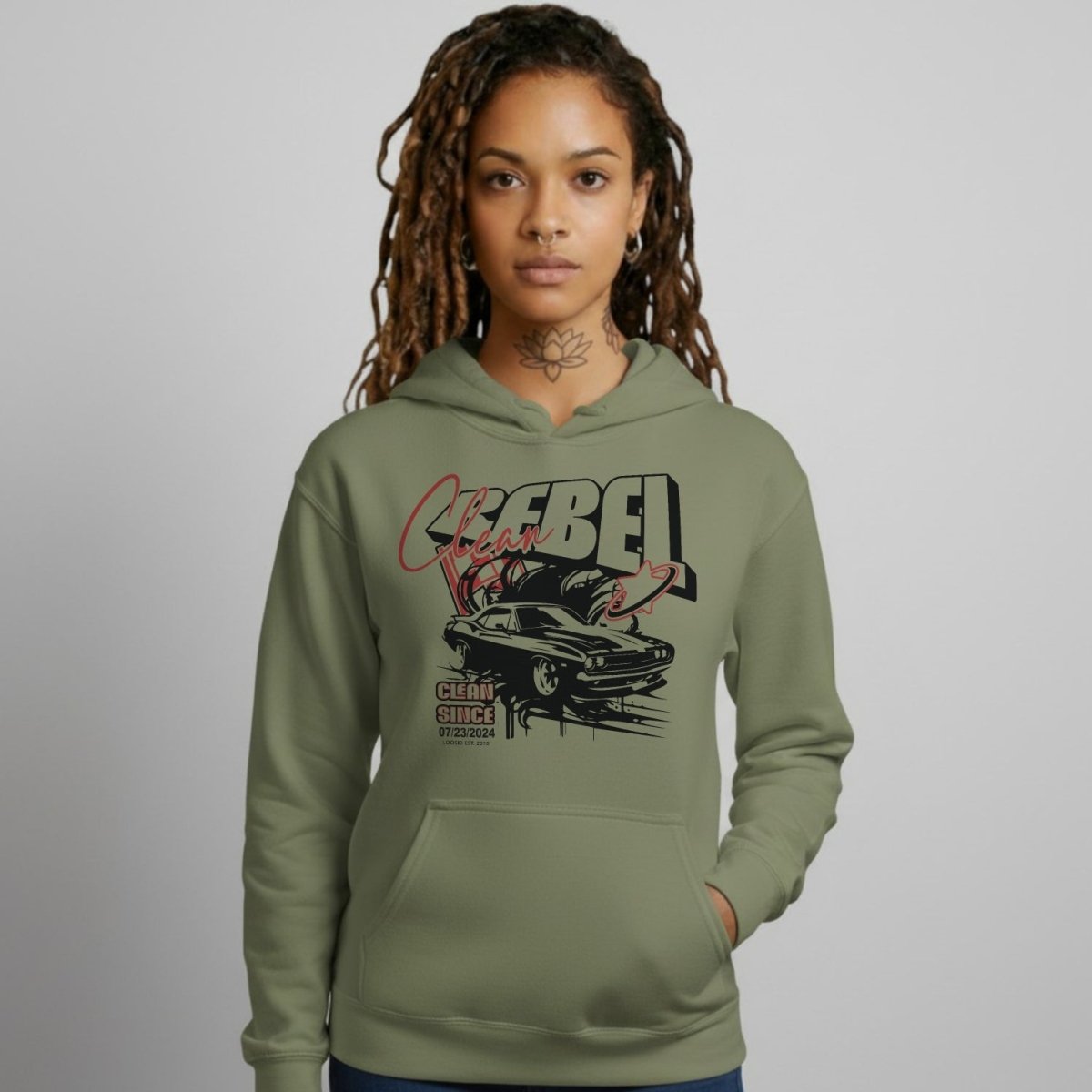 Recovery Hoodie | Women’s Clean Rebel Custom Recovery Date Hoodie