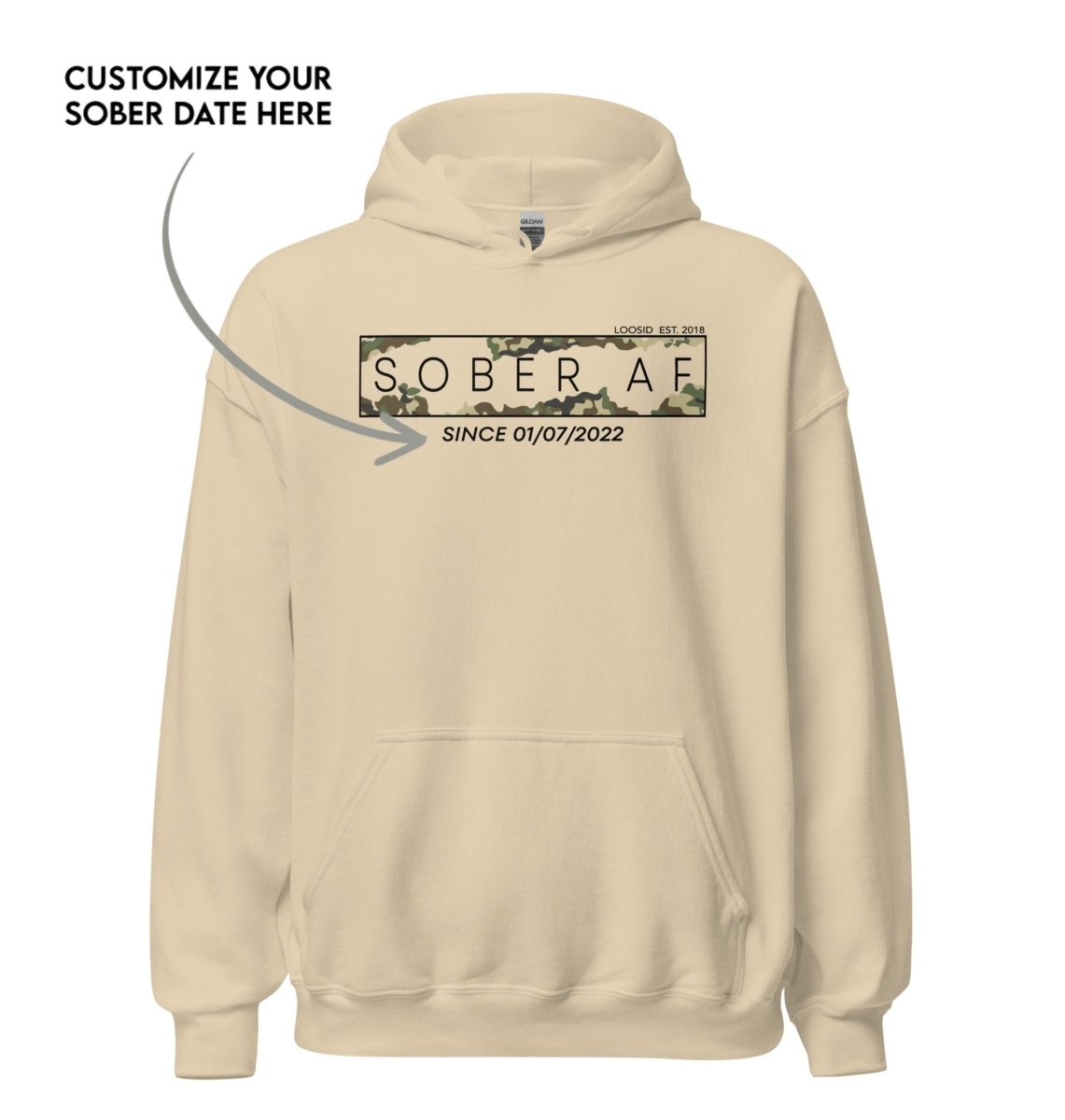 Recovery Hoodie | Unisex Sober AF Camo