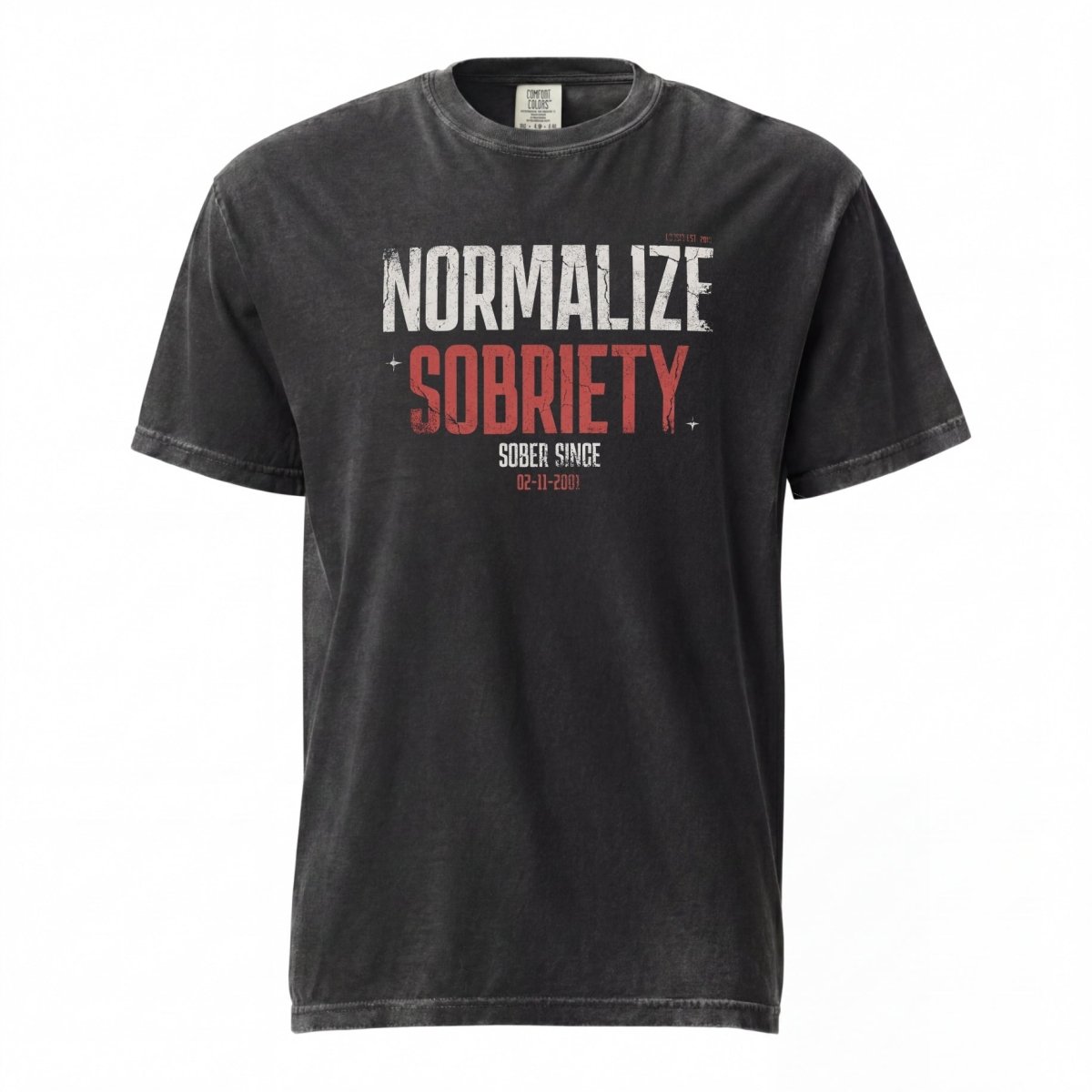 Sober T Shirt | Men's Washed Normalize Sobriety Garment-Dyed Tee