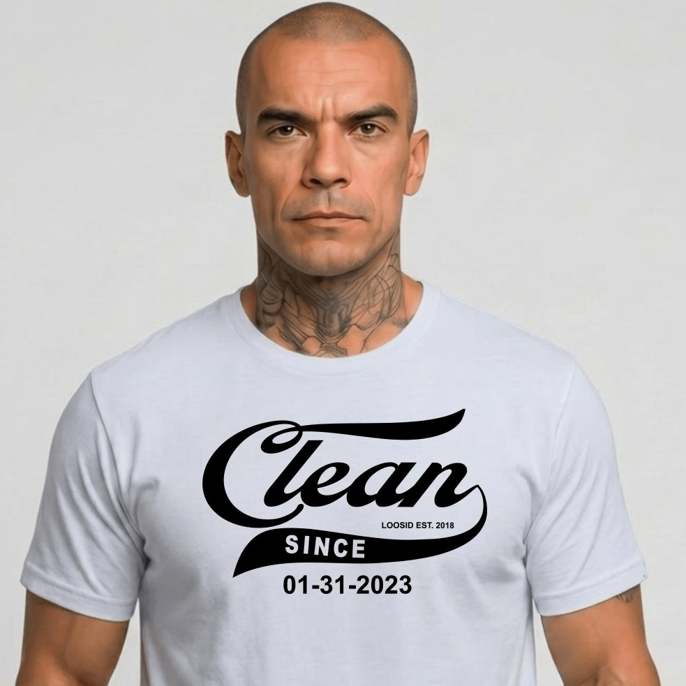 Clean Since Tee with Personalized Sobriety Date | Sober T Shirt