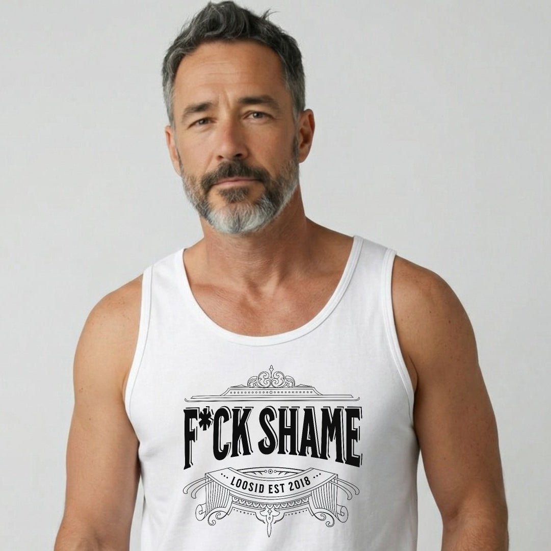 F*ck Shame Sober Tank Top close-up view (view 12)