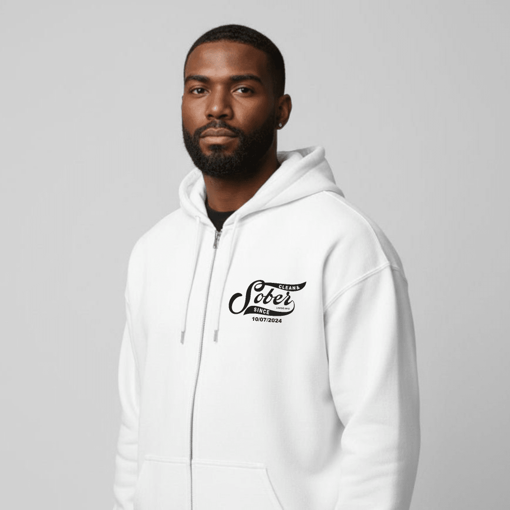 Sober Since Recovery Hoodie lifestyle view (view 15)