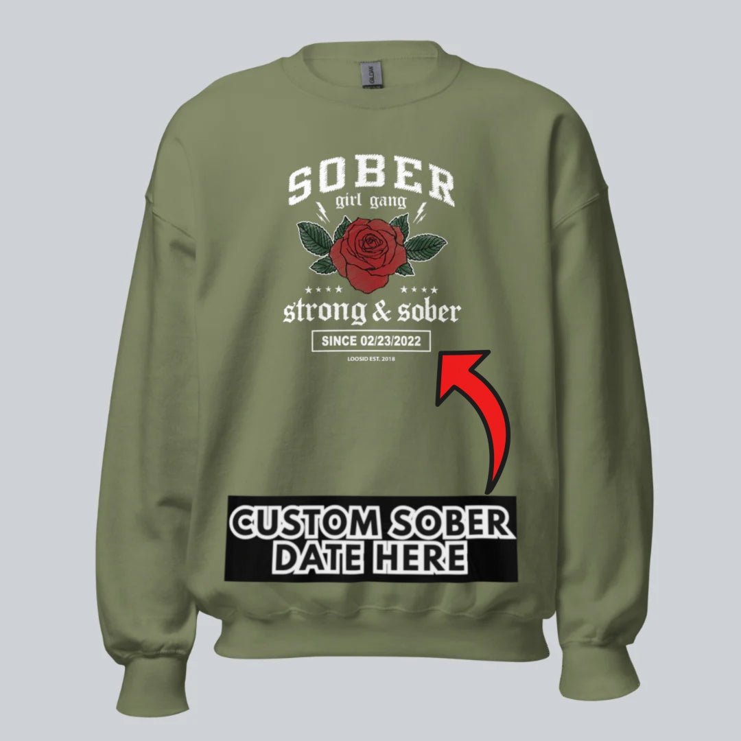 SOBER Girl Gang Strong & Sober Recovery Hoodie featuring the design (view 21)