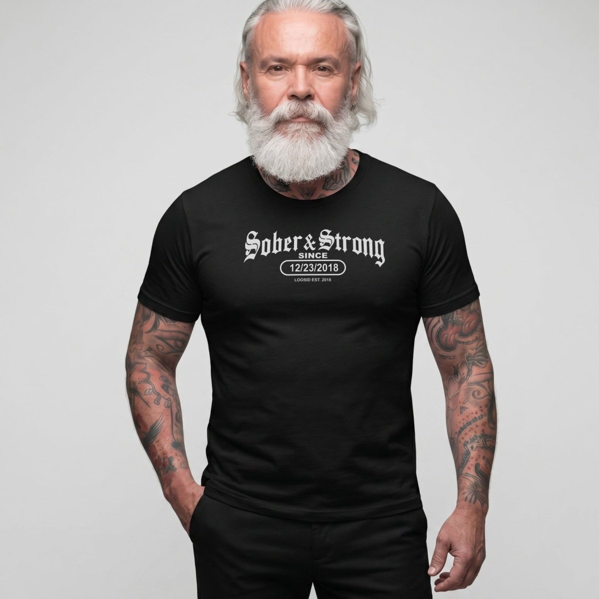 Sober T Shirt | Men's Old School Sober & Strong Tee
