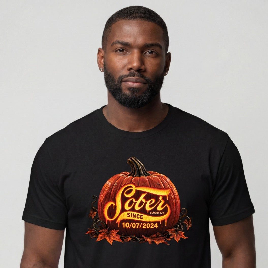 Sober T Shirt | Men's Sober Since Pumpkin