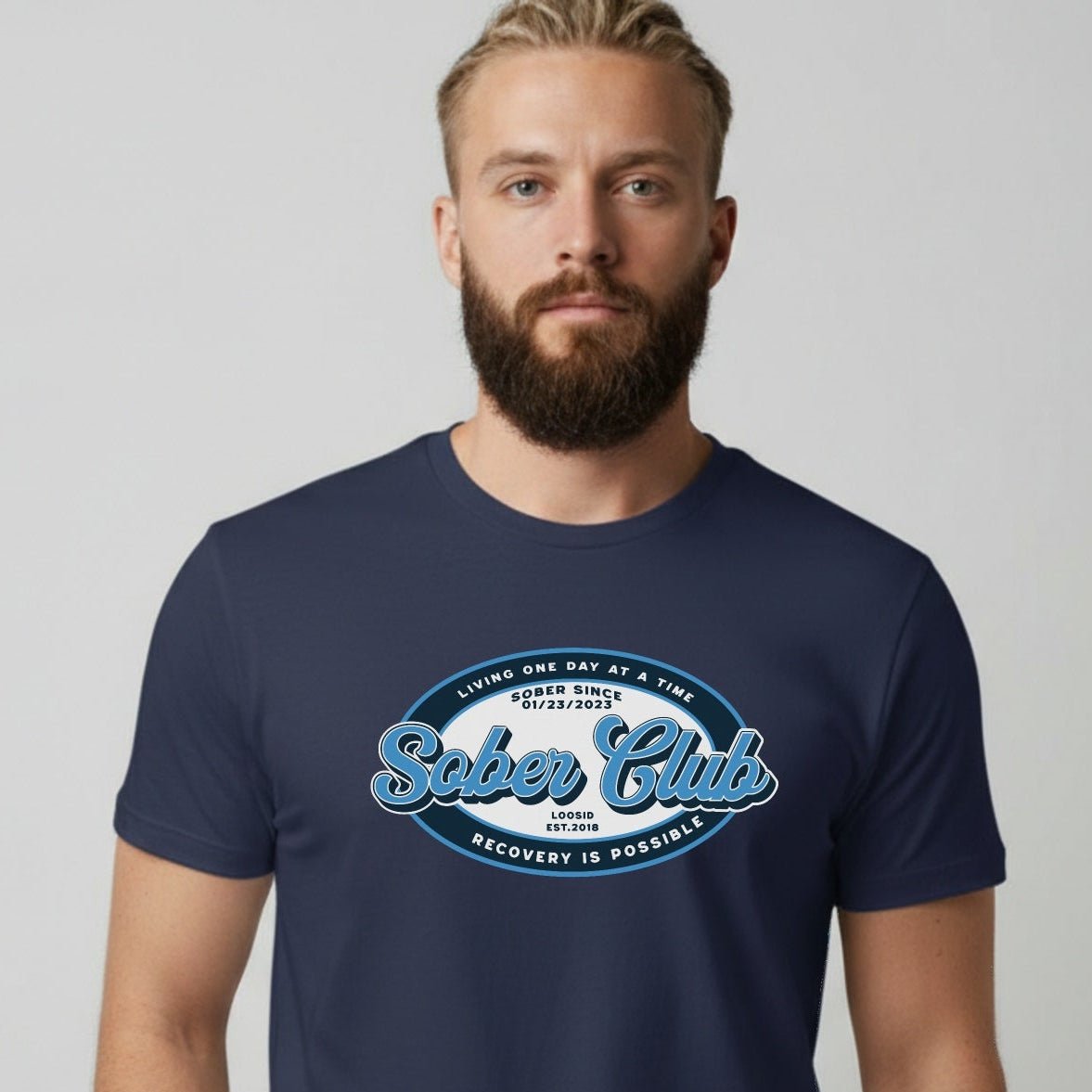 Sober Club Badge Sober T Shirt side view (view 26)