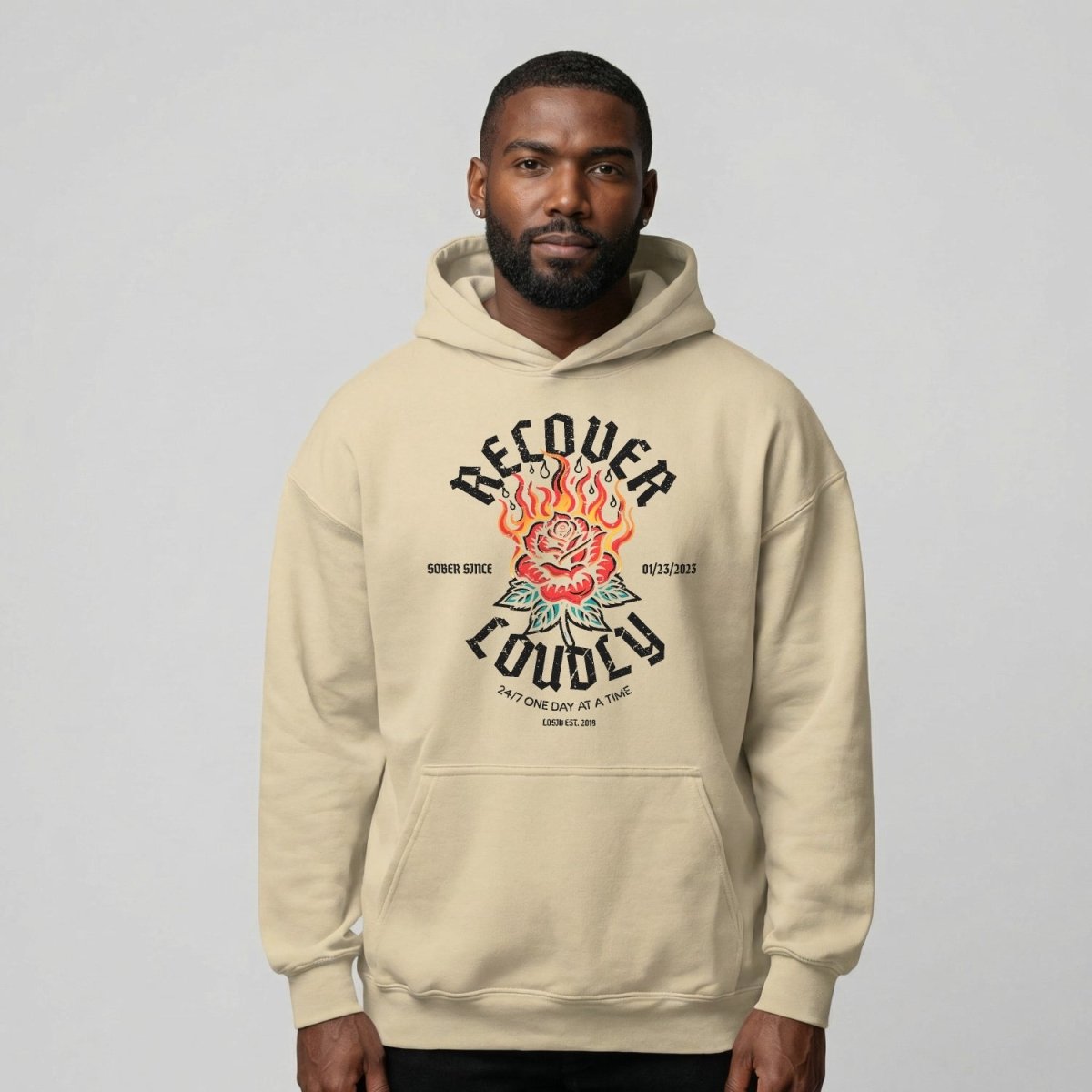 Recovery Hoodie | Recover Loudly Custom Sobriety Date Unisex Hoodie