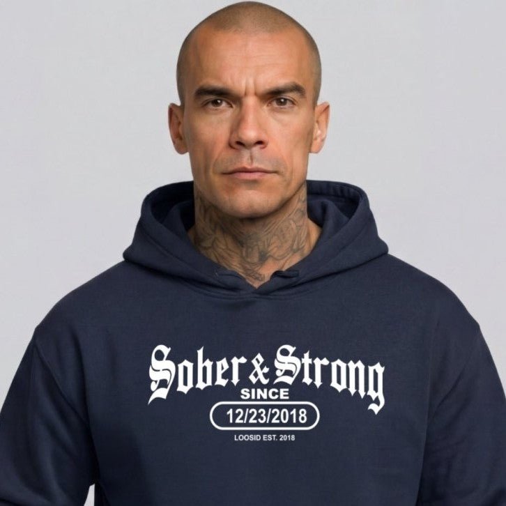 Recovery Hoodie | Men's Old School Sober & Strong