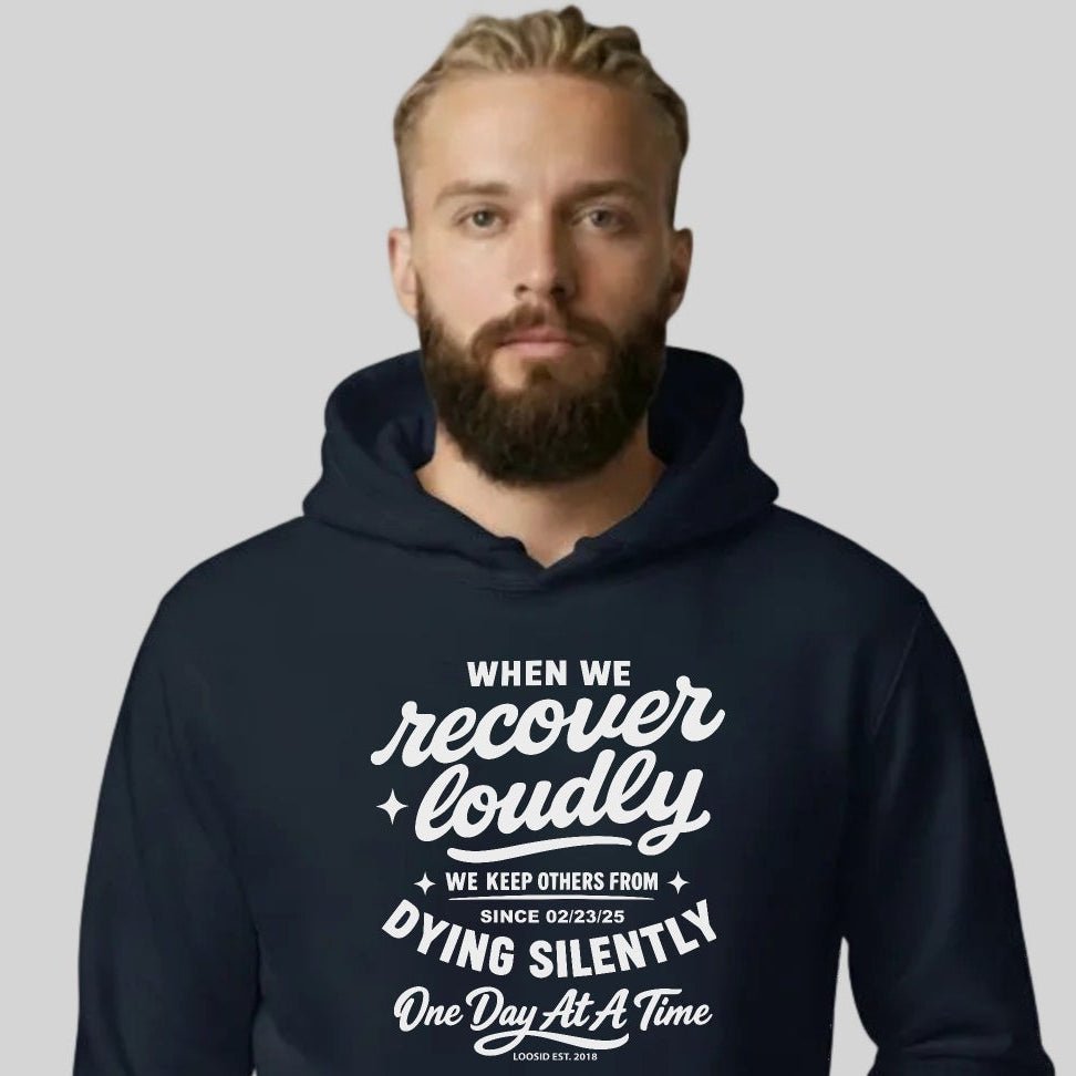 When we recover loudly men's hoodie